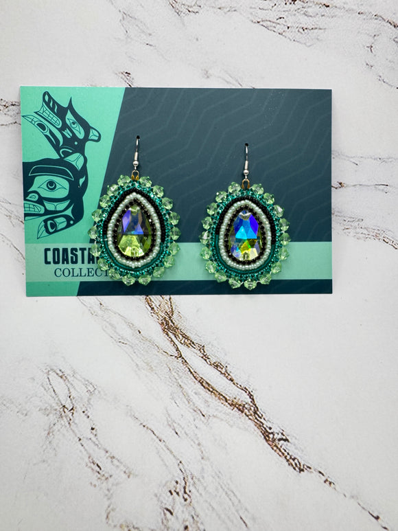 Green Crystal Earrings