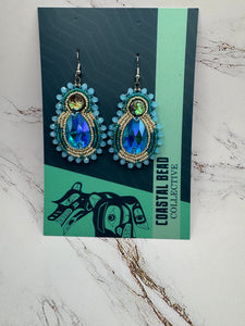 Abalone and Crystal Earrings