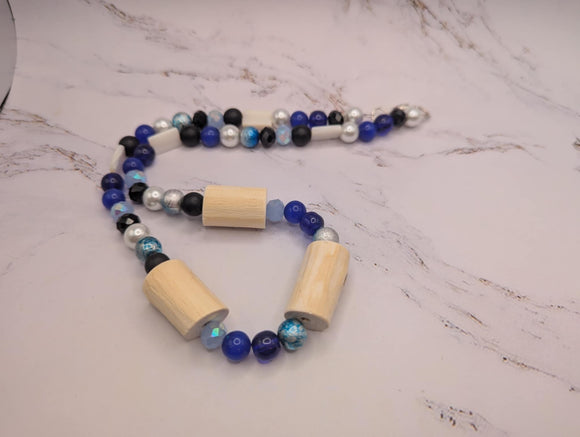 Blue Dentalium Devil's Club Necklace