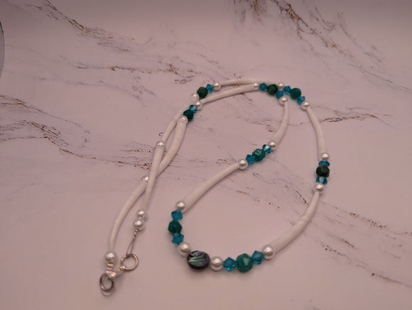 Blue dentalium necklace