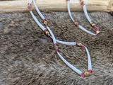 Pink dentalium necklace